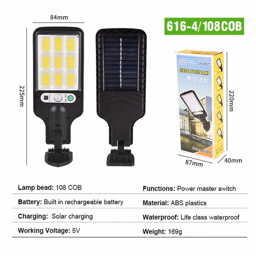 VOGREX 2-Pack LED Solar PIR Motion Sensor Wall Lights in Black for Garden Security – 4