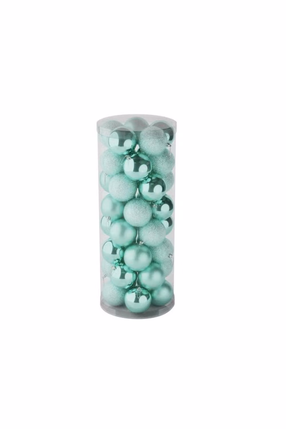 KDMD 48 Mint Green Christmas Baubles in Matt, Shiny and Glitter Finishes, Diameter: 8 cm – 2