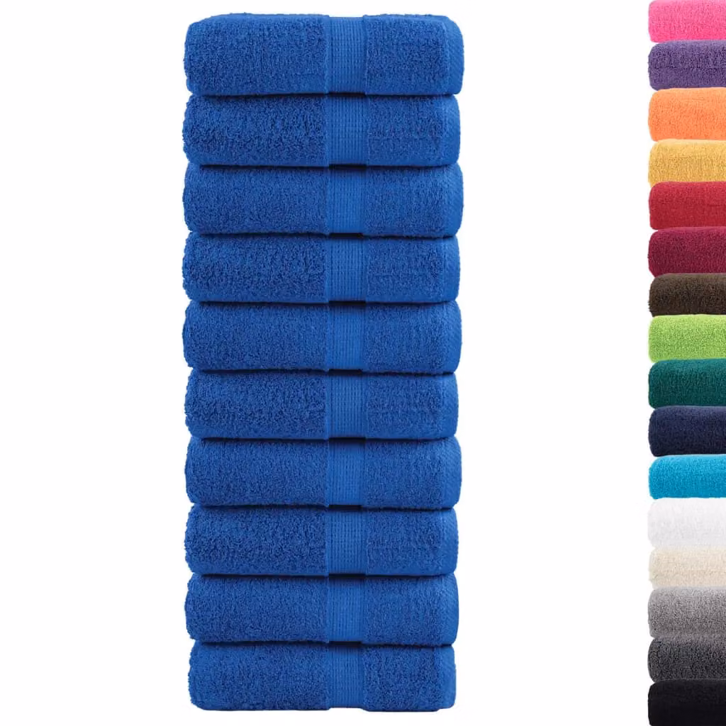 Berkfield Home SOLUND Premium Cotton Soap Towels, Blue, 10 Pack, W/D/H: 30 x 30 x 0 cm, 600gsm – 2