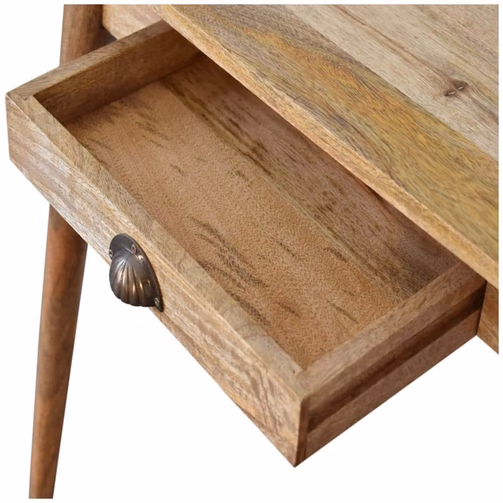 Wyld Haus Grasse Scandi Mango Wood Writing Desk with Drawer, Brown, W/D/H: 80 x 35 x 77 cm – 3