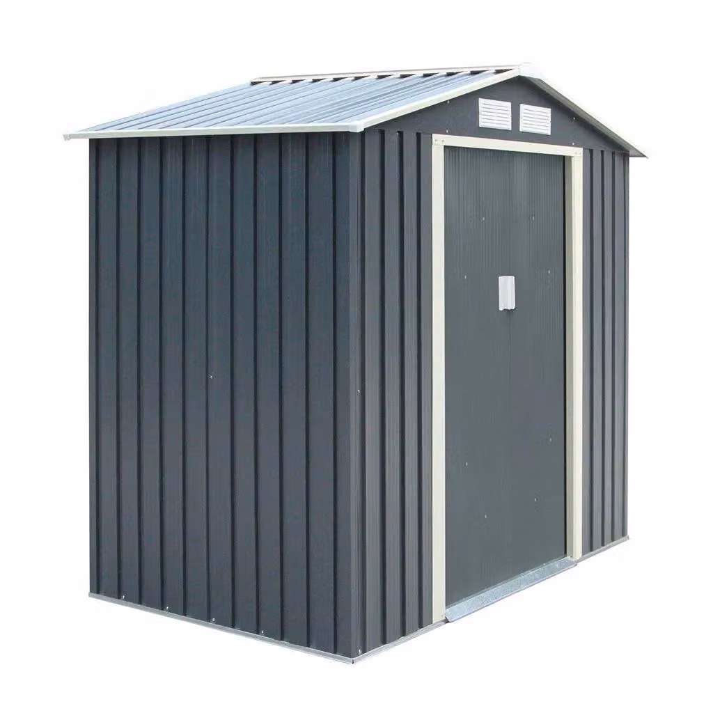 Cheshire Double Door Metal Apex Shed in Dark Grey – 2