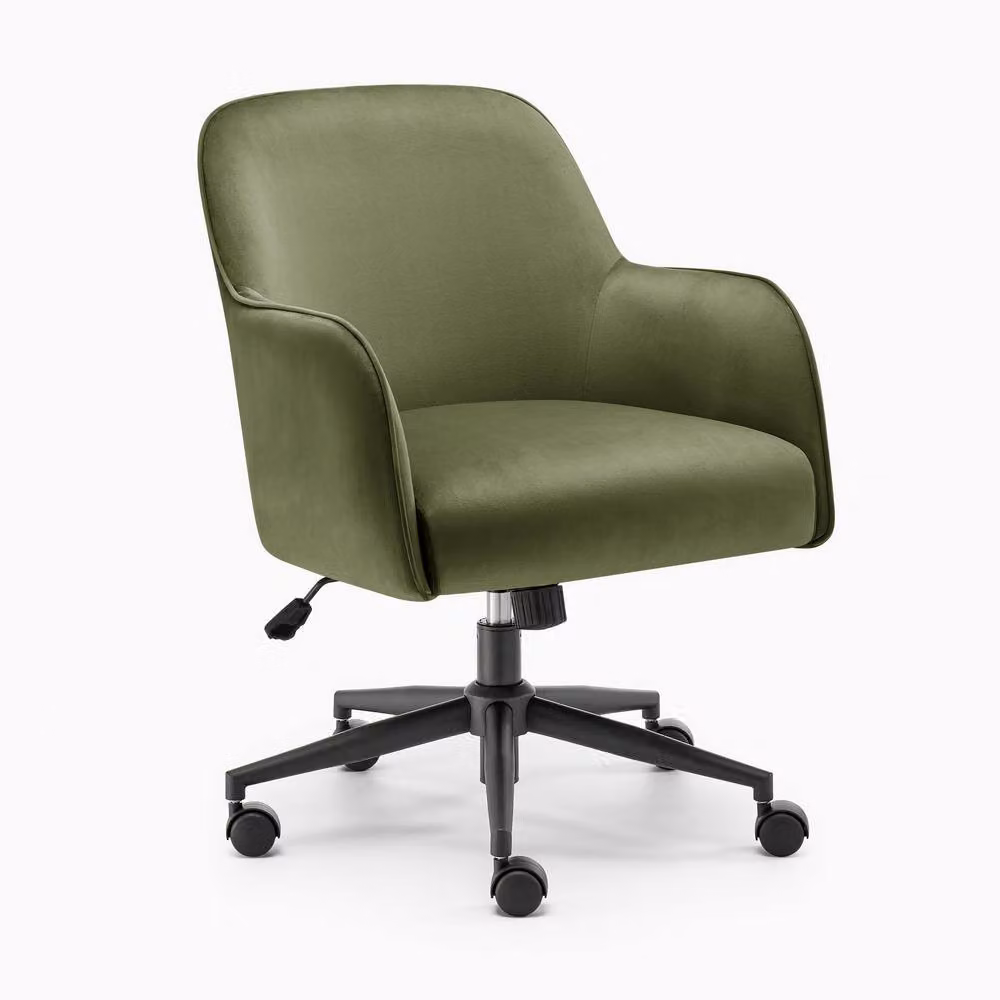 FurnitureboxUK Vivienne Green Velvet Swivel Office Chair – 2