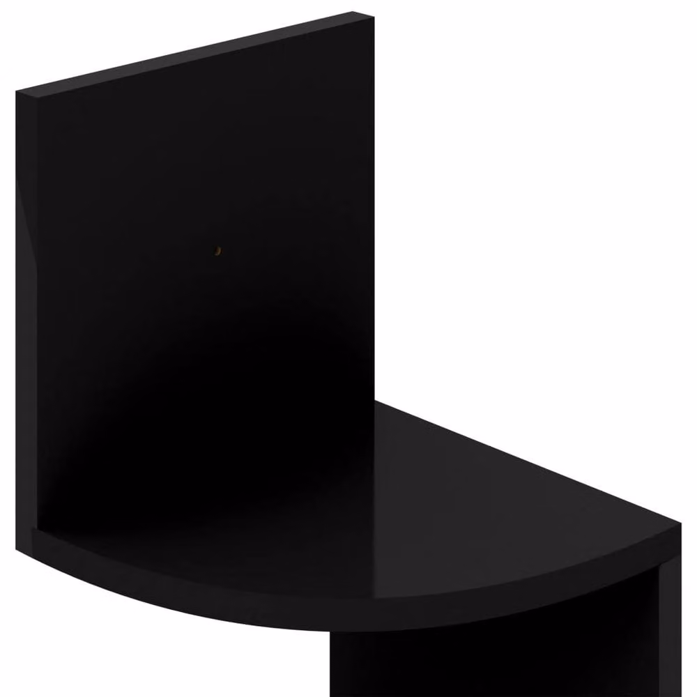 Berkfield Home Wall Mounted Corner Shelf in High Gloss Black, W/D/H: 19 x 19 x 123 cm – 4