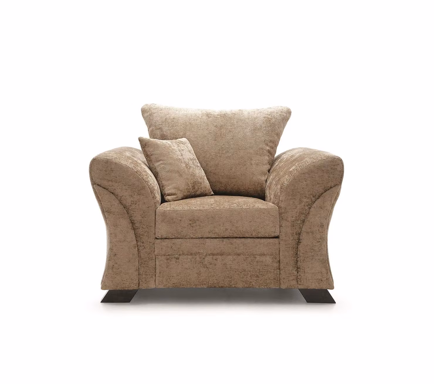 Abakus Direct Farrow Armchair in Brown Crushed Chenille and Microfibre Fabric – 2