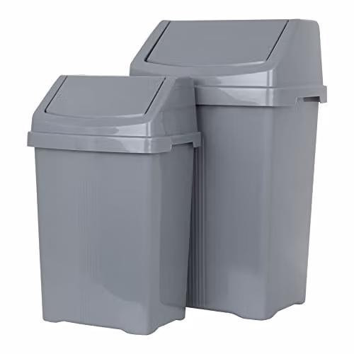 Wham Casa 2 Piece Silver Swing Bin Set – 2