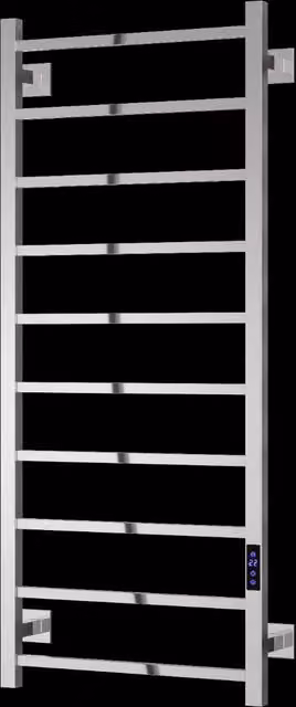 Aquarius DigiTherm Velino Dry Electric Radiator with LCD Display, Silver, W: 120 cm, H: 50 cm