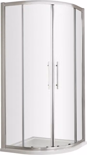 Balterley Sonic Single Shower Side Panel with 8mm Safety Glass, Silver and Clear, Width: 90 cm