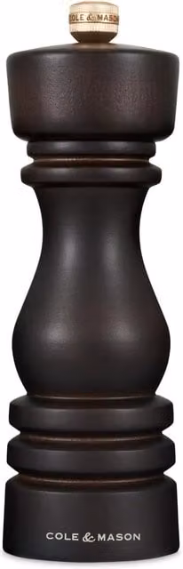Cole & Mason London Beech Wood Manual Pepper Mill, Black, Height: 18 cm