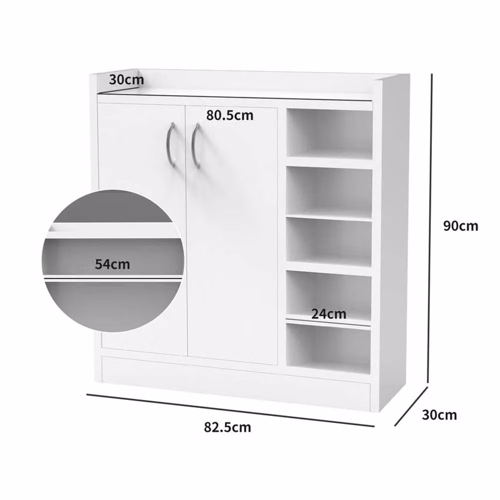 Nordara White Wooden Hallway Cabinet with Matt Finish and Tilting Compartments, Width: 100 cm – 2