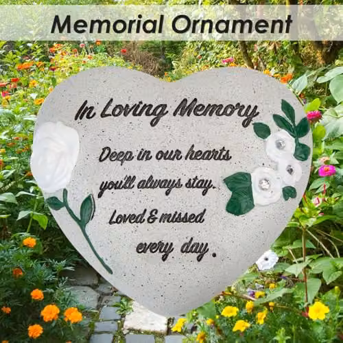 VFM e-Store Memorial Flower Pot Ornament in Grey, W/D/H: 16 x 14 x 7 cm – 3
