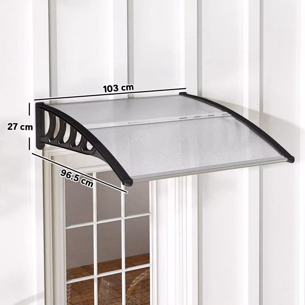 EONLION Black Outdoor Door Canopy Awning Rain Shelter, Width: 100 cm – 2