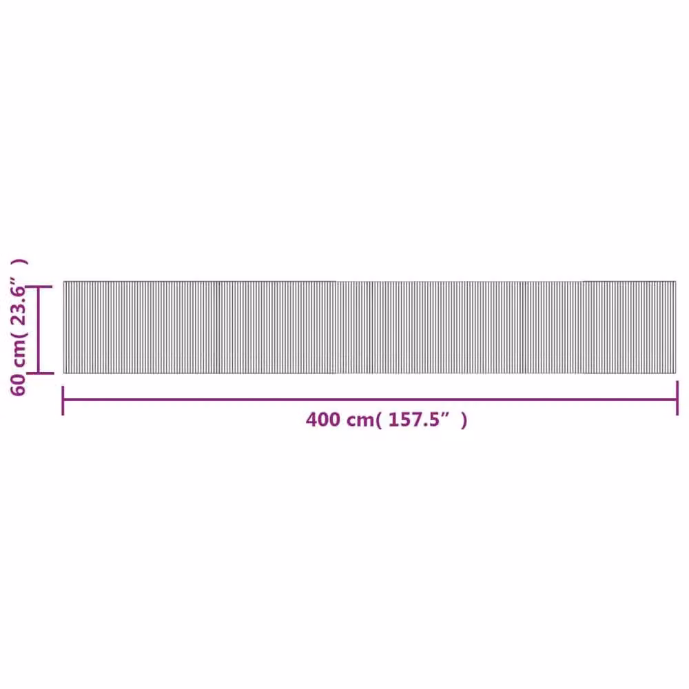 Berkfield Home Rectangular Bamboo and Polypropylene Rug in Dark Brown, W: 60 cm, L: 400 cm – 3