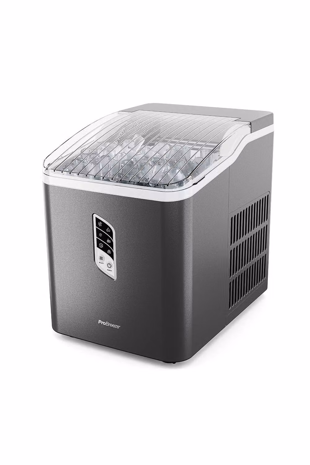 Pro Breeze Countertop Ice Cube Maker in Dark Grey with 2L Capacity and 15kg Daily Output – 3