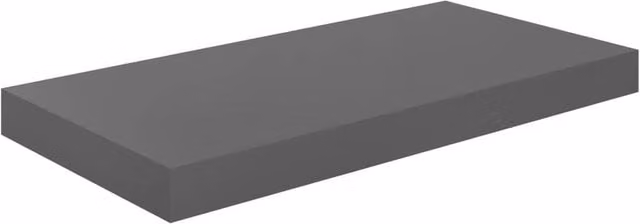 Berkfield Home Durable Floating Wall Shelves, 2 Pack, High Gloss Grey, W: 50 cm, D: 23 cm, H: 3.8 cm – 1