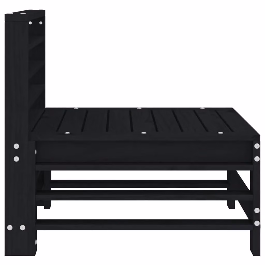 Berkfield Home Garden Rustic Black Solid Wood Pine Middle Sofa – 4