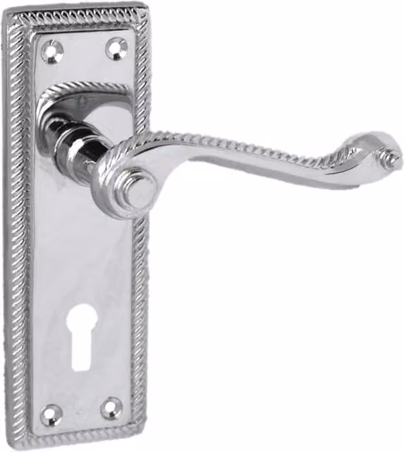 Betley Butterfly Door Handles in Chrome and Silver