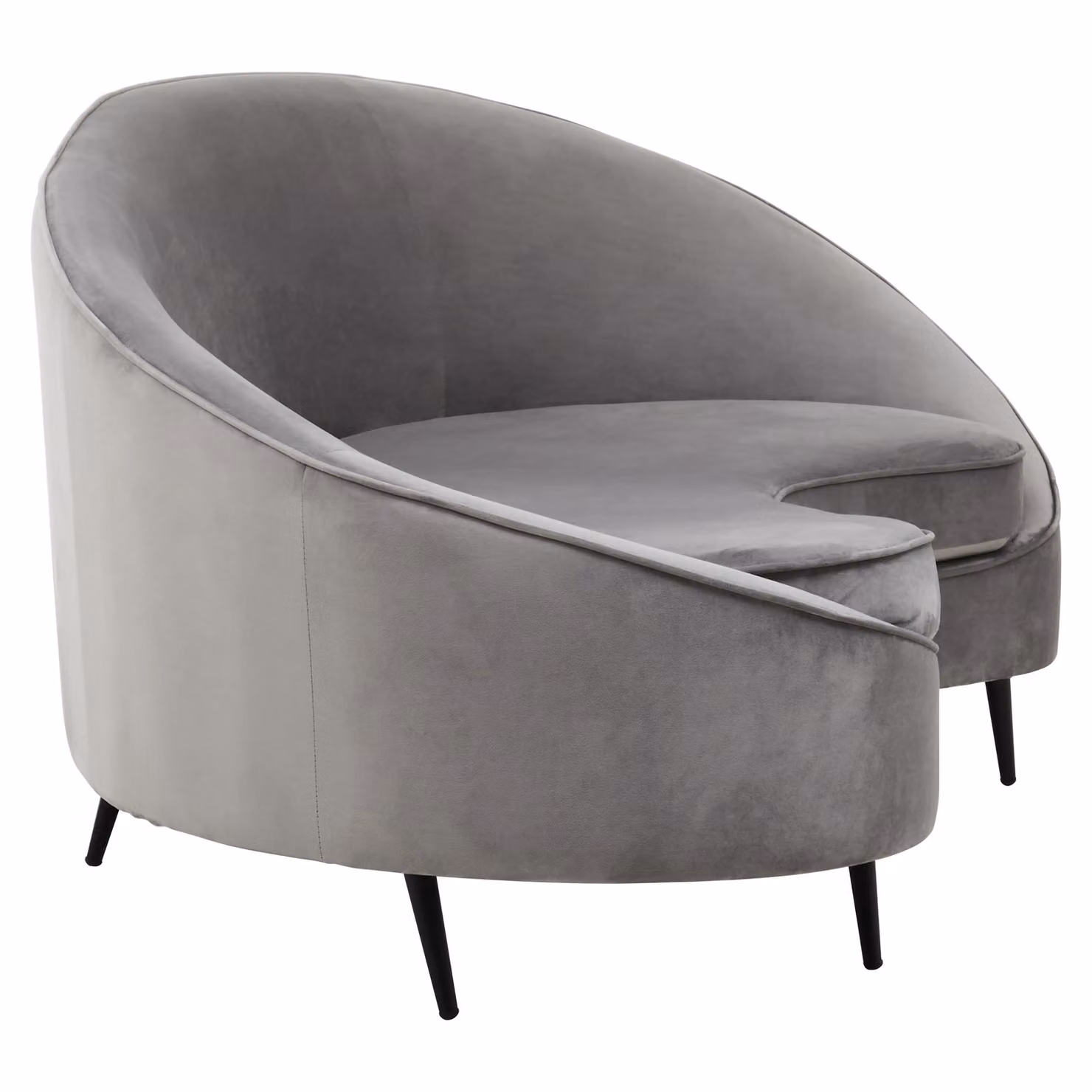 Orsina Hasina Three Seat Grey Velvet Sofa – 3