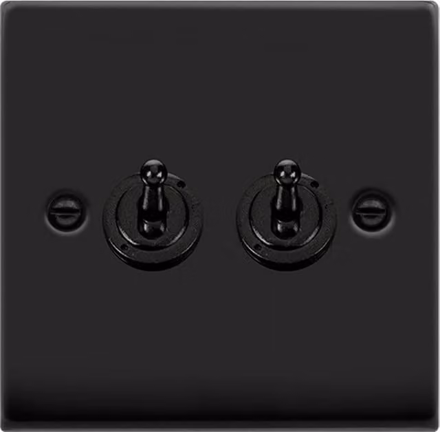 SE HOME Vintage Two Way Toggle Light Switch, Black