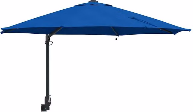 Berkfield Home Wall-mounted Garden Parasol with LEDs in Azure Blue, Diameter: 248 cm – 1