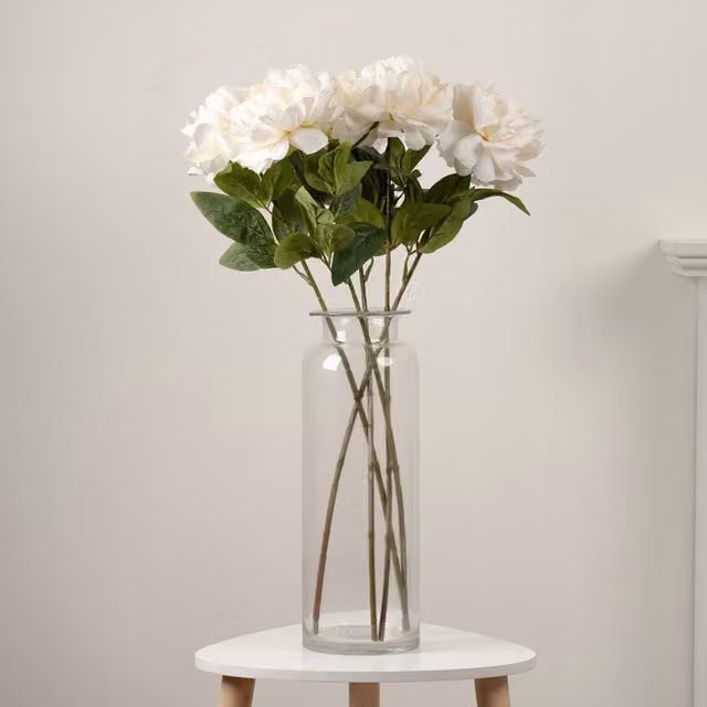 Scottish Everlastings Ltd Pack of 5 White Peony Floral Stems
