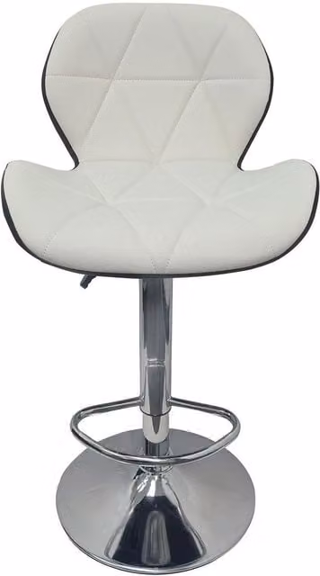 Neel Blue Modern Geometric Metal Barstool in Black and White
