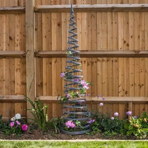 Marco Paul Grey Faux Rattan Obelisk Support, Height: 150 cm – 1
