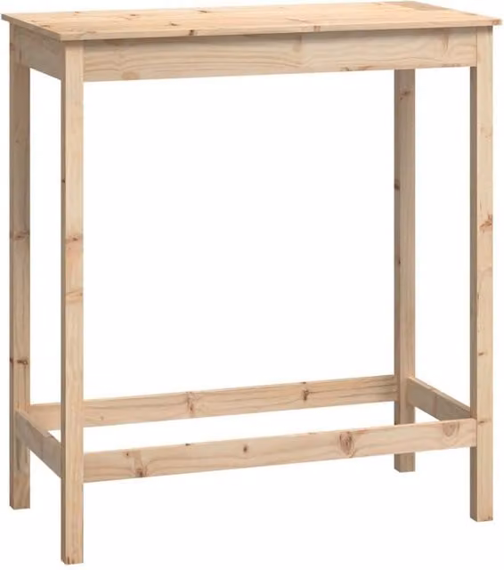 Berkfield Rustic Solid Pine Bar Table in Beige, W/D/H: 100 x 50 x 110 cm