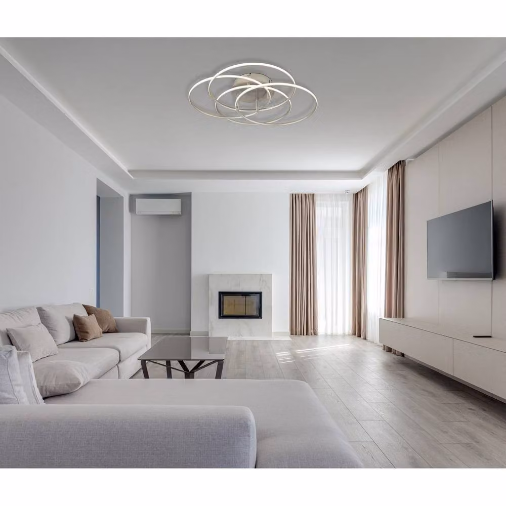 Netlighting Kombos Semi Flush Ceiling Light in Grey Matt Nickel with 4x 4000K LED, Diameter: 51.5 cm – 3