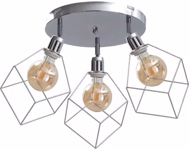 Netlighting Ruben Ceiling Spotlight Clusters in Silver, 32 cm, 3x E27