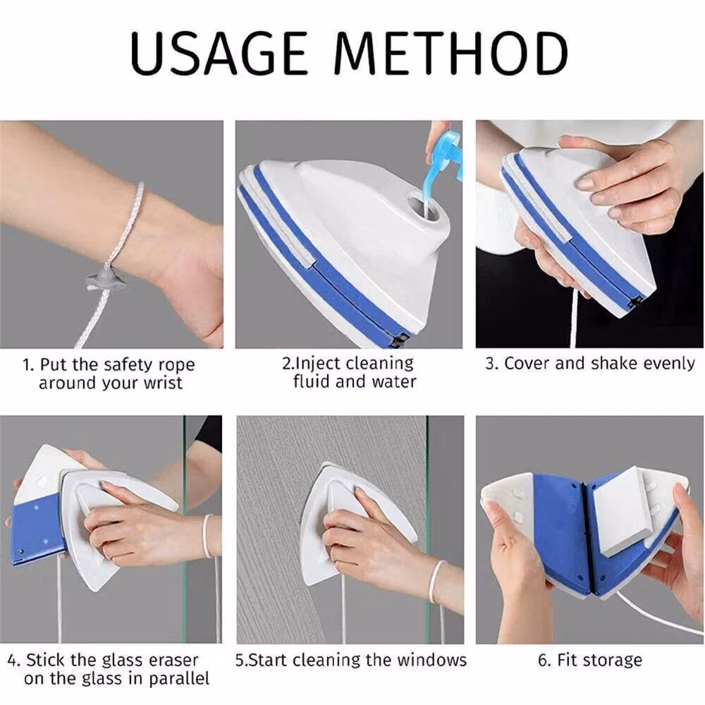 Nordara Magnetic Window Cleaner White Double Glazing Glass Squeegee Tool – 5
