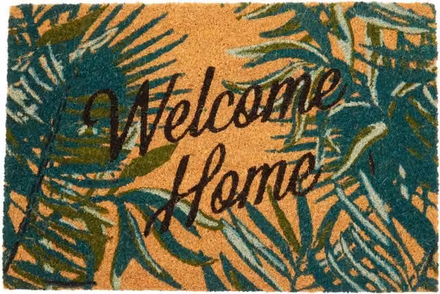 Orsina Winter Palm Floral Doormat in Green and Multicolour, Diameter: 100 cm – 1