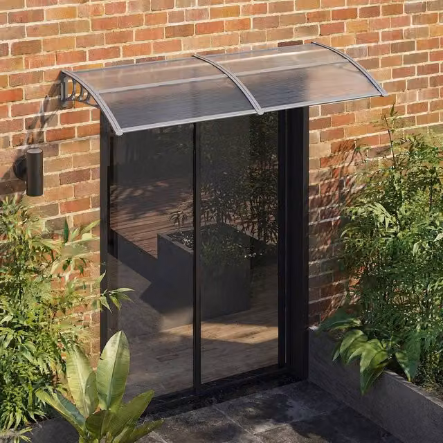 STILVORA Door Canopy, Transparent, W: 196 cm, D: 75 cm