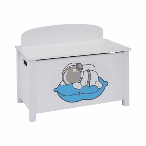 Liberty House Toys Space Wooden Toy Box with Soft Close Lid, White, W/D/H: 68.0 x 37.5 x 47.5 cm – 2