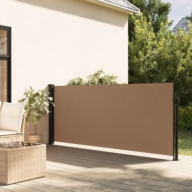 Berkfield Home Retractable Side Awning in Beige, W/H: 120 x 600 cm