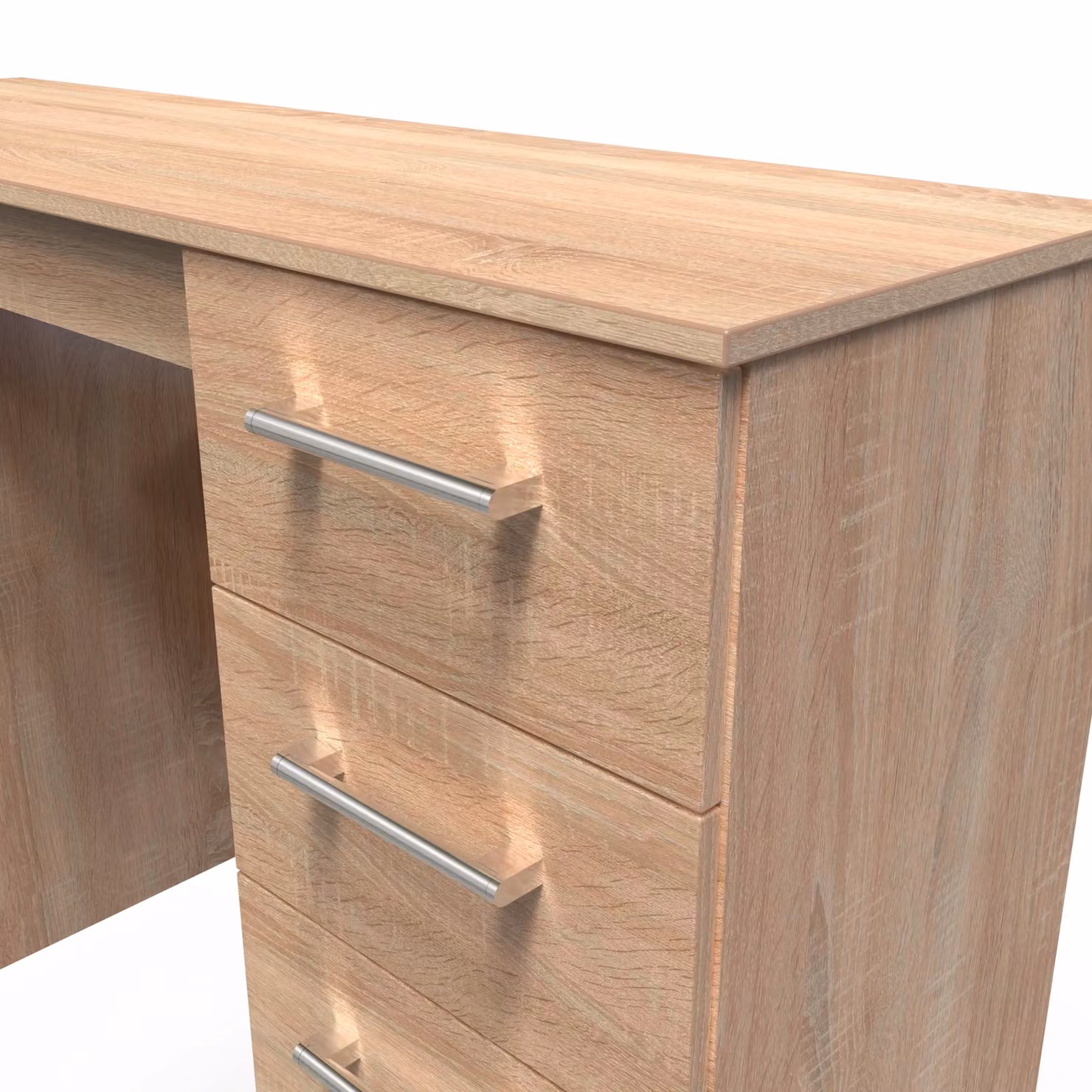 2 U Cornwall 6 Drawer Kneehole Desk in Light Oak – 2