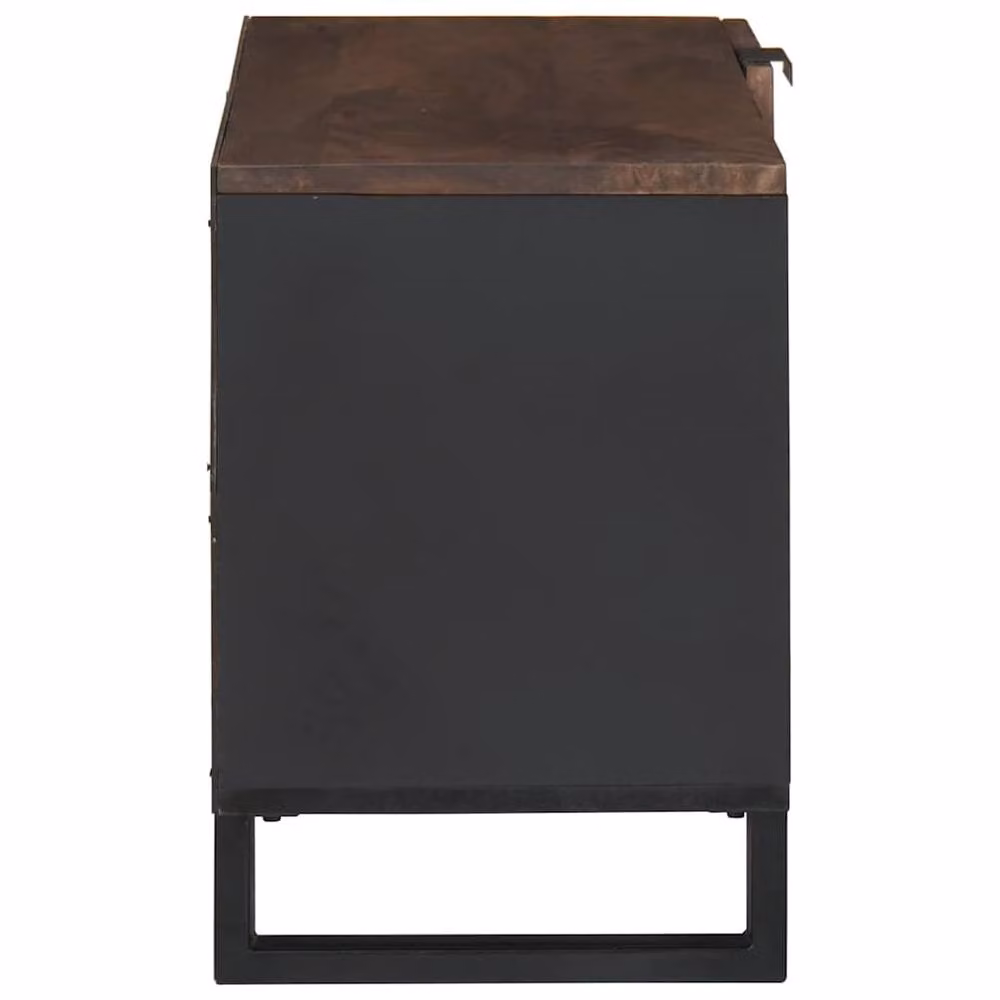 Berkfield Home Modern Walnut TV Cabinet in Brown and Black, W/D/H: 80 x 46 x 46 cm – 2