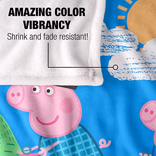 Hasbro Peppa Pig Kids Fleece Blanket, Multicolour, W/D/H: 152 x 152 x 1 cm – 3