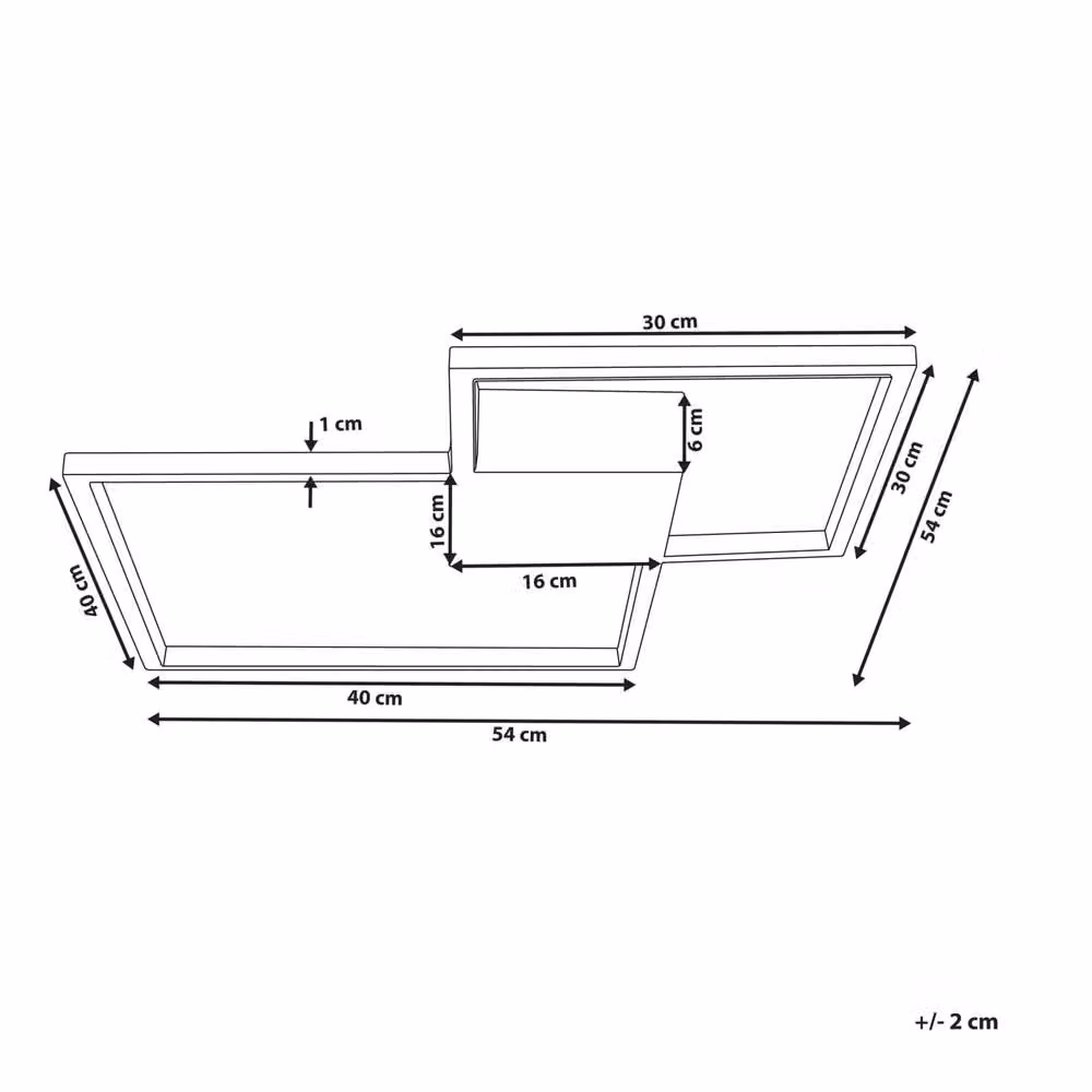 Wyld and Coco Matte Black Square Integrated LED Ceiling Light W/D/H: 54 x 54 x 6 cm – 2