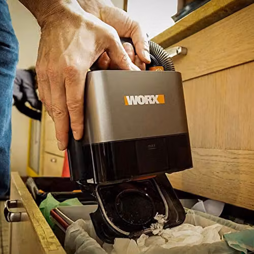 Worx WX030 20V Cordless Compact Vacuum in Black with Rechargeable Battery, Charger and Washable Filter – 4
