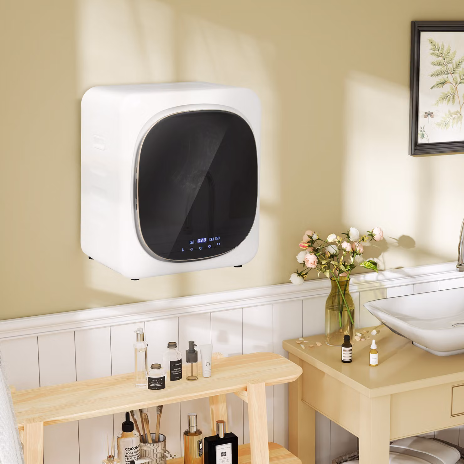 HOMCOM 4kg Vented Front Load Tumble Dryer with Stainless Steel Tub, White – 2