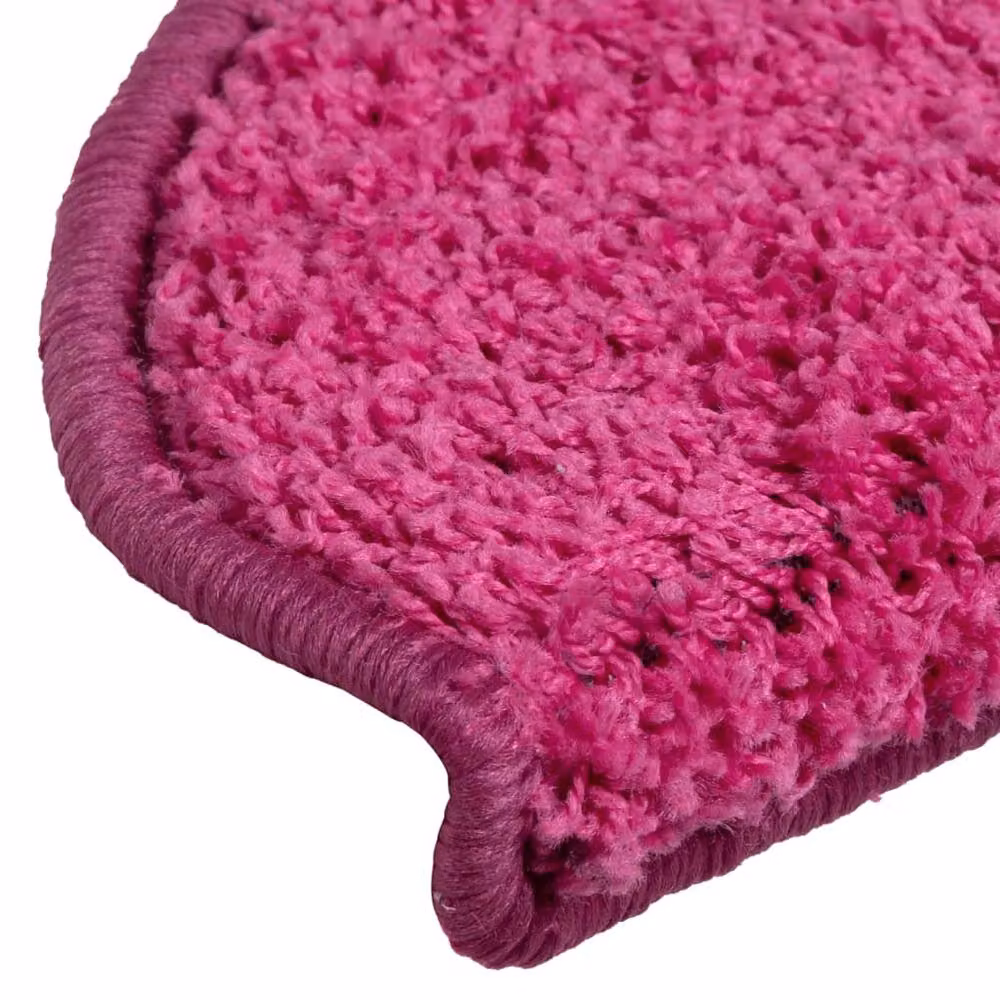 Berkfield Home Self-Adhesive Carpet Stair Treads, 15 Pieces, Pink, W: 65 cm, D: 21 cm, H: 4 cm – 4