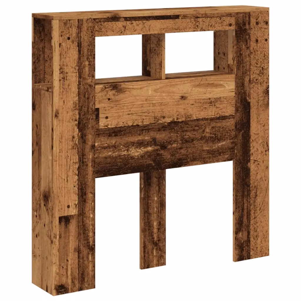 Berkfield Home LED Headboard in Old Wood Brown, W/D/H: 100 x 18.5 x 103.5 cm – 3