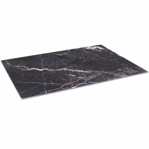 Harbour Housewares Rectangular Glass Chopping Board in Black and White with Non-Slip Feet, W: 50 cm, D: 40 cm