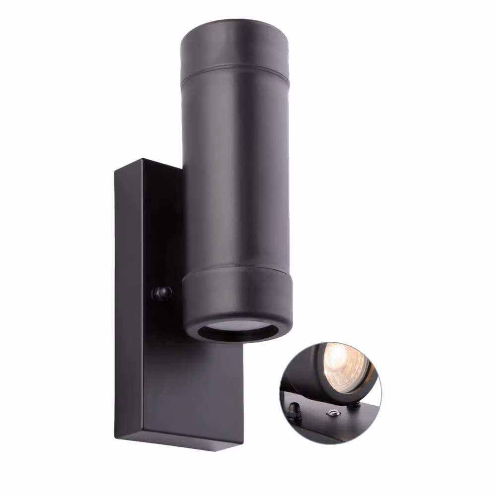 First Choice Lighting Gale Polypropylene Maritime Wall Light with Dusk Sensor in Black and Transparent – 2