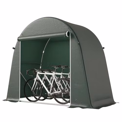 Outsunny Green Garden Storage Shed Tent W: 245 cm, D: 120 cm, H: 200 cm – 1