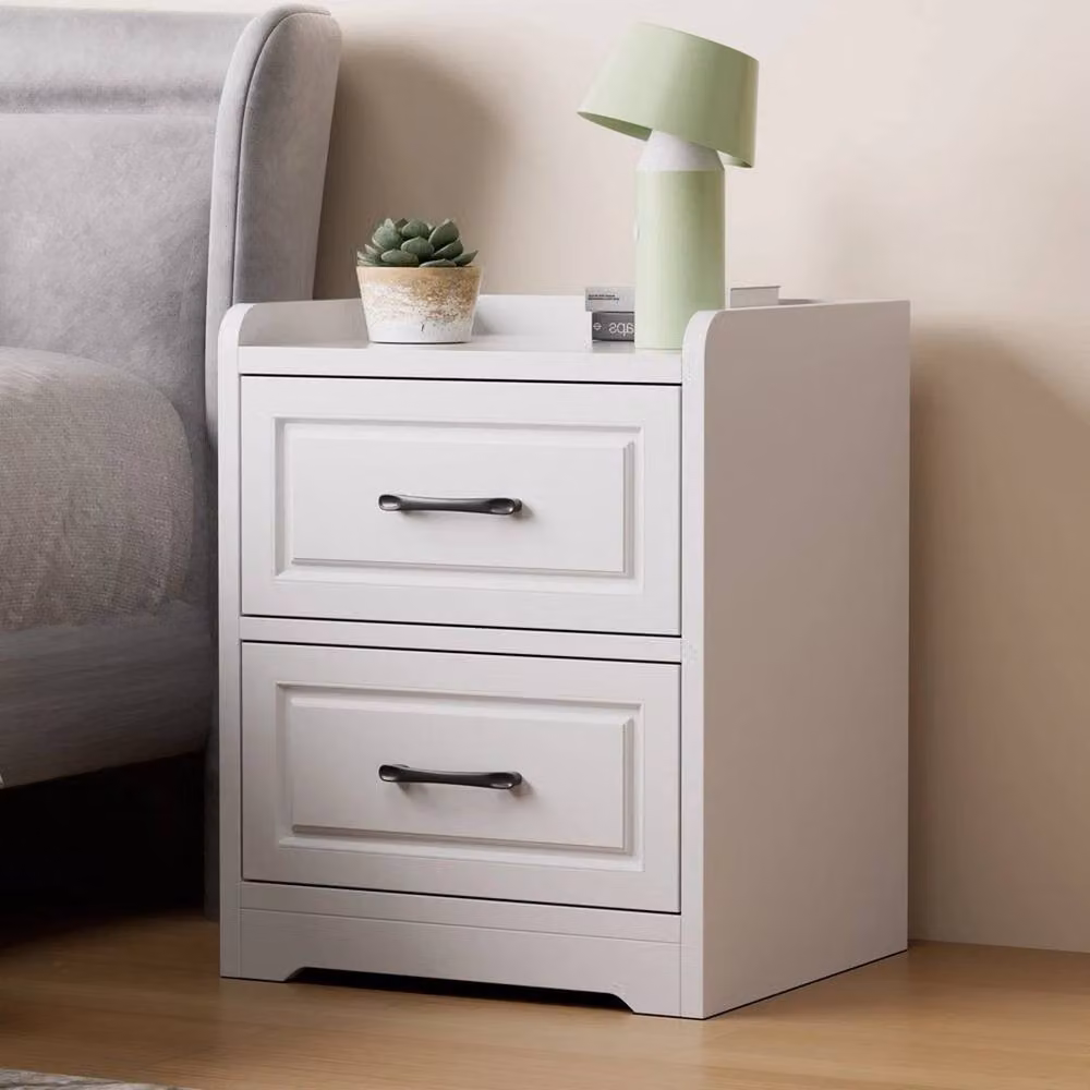Kelvenix 2 Drawer Wooden Bedside Cabinet in White – 3