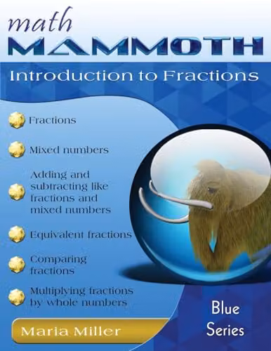Math Mammoth Introduction to Fractions School Book in Multicolour