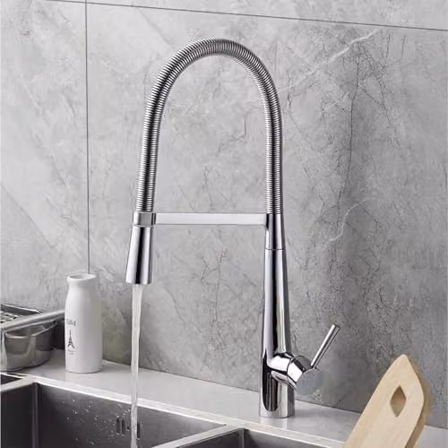 Nes Home Single Lever Kitchen Mixer Tap with Swivel Spout in Chrome Silver