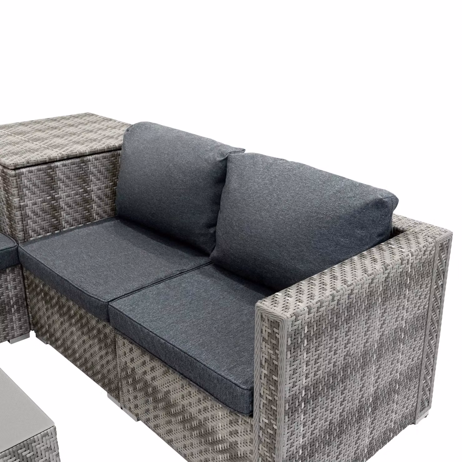 Monstershop Rattan Modular 6 Piece Furniture Set in Grey – 4
