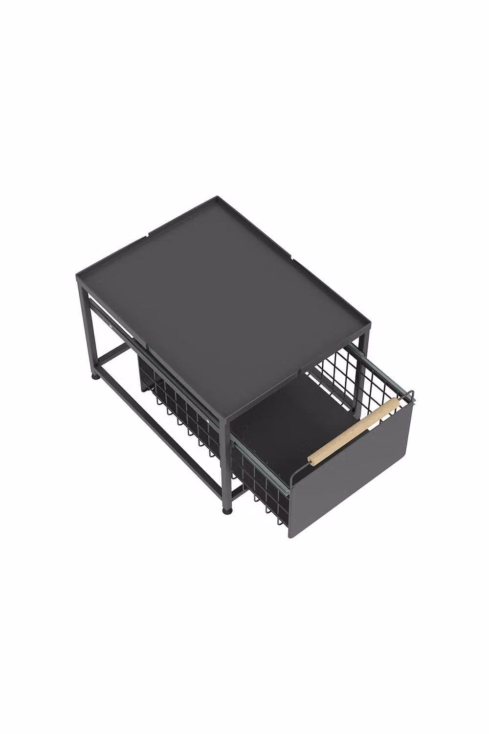 Living and Home 2-tier Metal Kitchen Pull-Out Storage Drawer Basket Organiser Spice Rack in Black – 6